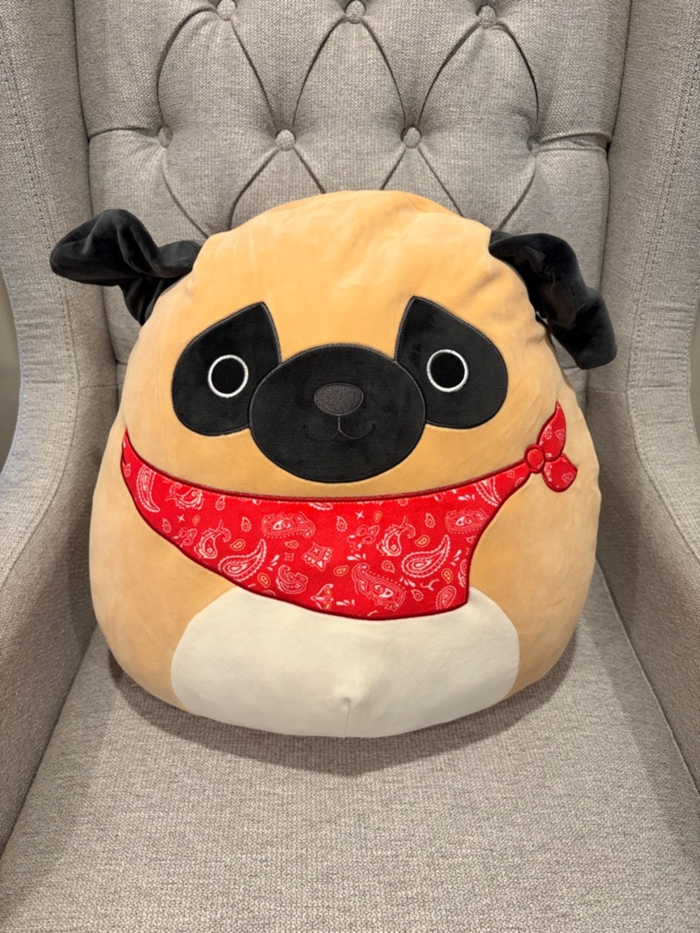 NWOT! 16” Prince the Pug with Bandana Squishmallow   dog squishmallows plush toy